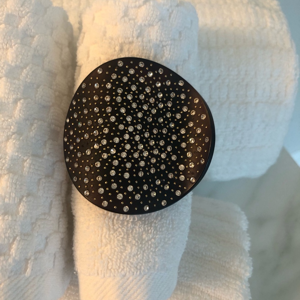 Hair clip French hand made, with Rhinestones and tiny dots of gold studs